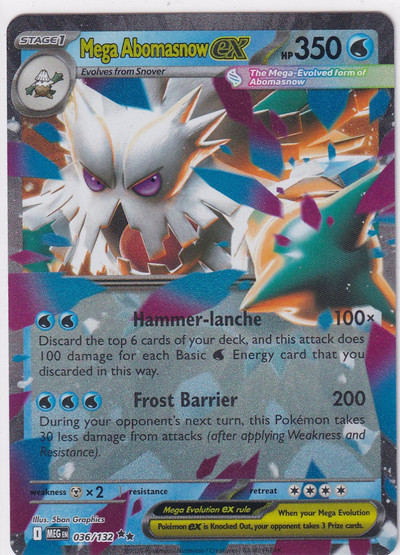 Pokemon Mega Abomasnow ex 036/132 Mega Evalution Base Set Double Rare