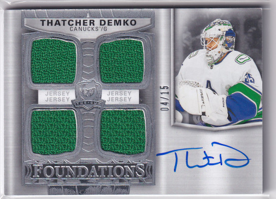  2024-25 The Cup Foundations Jersey Autographs #FTD Thatcher Demko /15