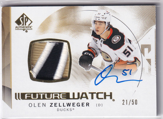  2024-25 SP Authentic Limited Patch Autographs Horizontal #101 Olen Zellweger FW/50