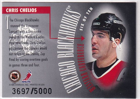 1995-96 Leaf Road To The Cup #6 Chris Chelios /5000