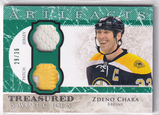  2012-13 Artifacts Treasured Swatches Jerseys Patches Emerald #TSZC Zdeno Chara /36