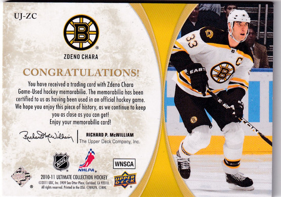  2010-11 Ultimate Collection Ultimate Patches #UJZC Zdeno Chara /35