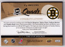  2010-11 The Cup Quads Patches #C4BRUINS Patrice Bergeron/Zdeno Chara/Nathan Horton/Tuukka Rask /5