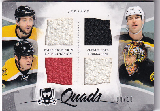 2010-11 The Cup Quads #C4BRUINS Patrice Bergeron/Zdeno Chara/Nathan Horton/Tuukka Rask /10