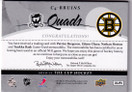 2010-11 The Cup Quads #C4BRUINS Patrice Bergeron/Zdeno Chara/Nathan Horton/Tuukka Rask /10