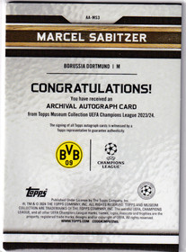 2023-24 Topps Museum Collection Marcel Sabitzer auto /99