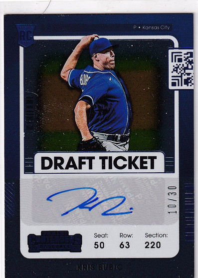  2021 Panini Contenders Draft Ticket Blue #170 Kris Bubic AU/30