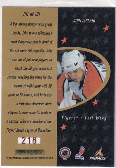  1997-98 Pinnacle Certified Gold Team #20 John LeClair /300