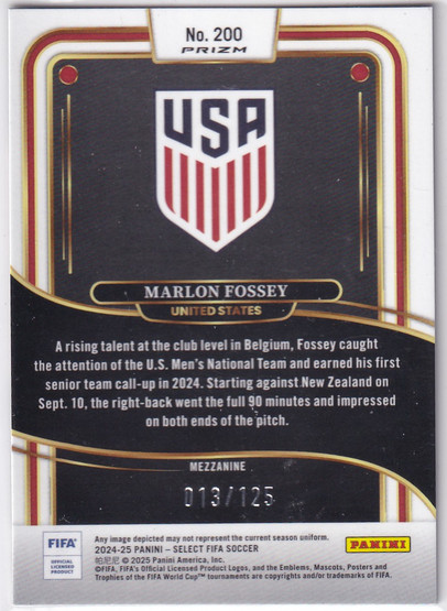 2024-25 Panini Select FIFA Mezzanine Marlon Fossey /125