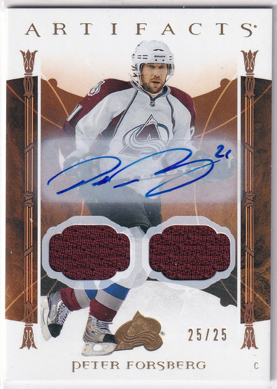  2022-23 Artifacts Material Autographs Gold #156 Peter Forsberg/25
