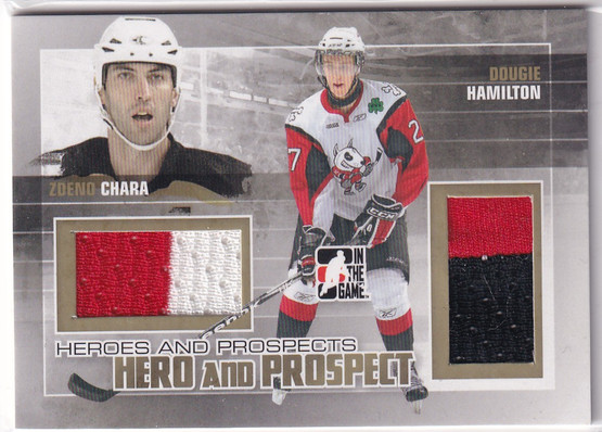  2010-11 ITG Heroes and Prospects Hero and Prospect Jerseys Gold #HP13 Dougie Hamilton/Zdeno Chara /10