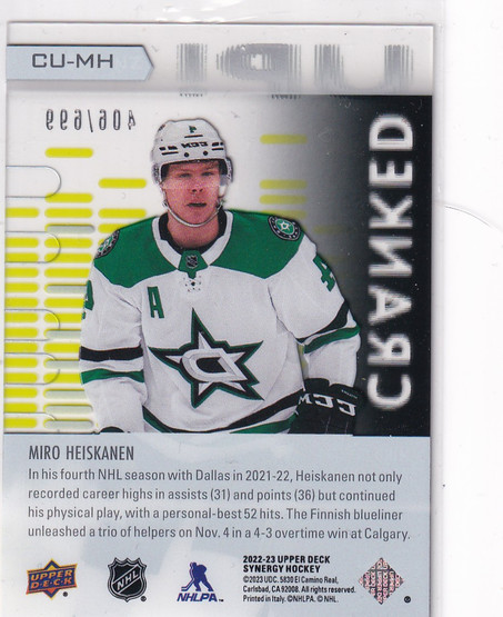  2022-23 Synergy Cranked Up #CUMH Miro Heiskanen /699