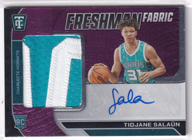  2024-25 Totally Certified Freshman Fabric Signatures Mirror Purple #6 Tidjane Salaun /49