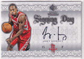  2008-09 SP Rookie Threads Signing Day #SDJD Joey Dorsey