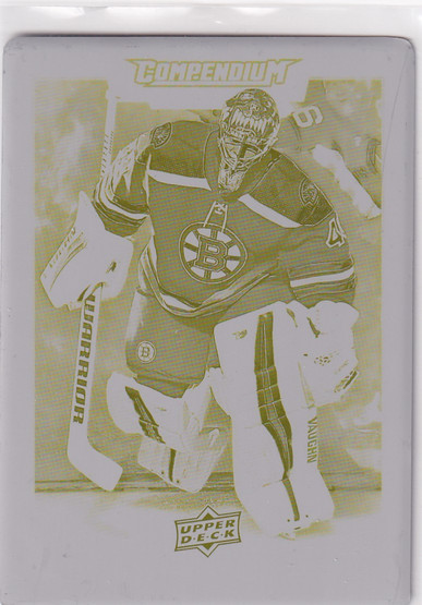 2017-18 Upper Deck Compendium Printing Plate Yellow #626 Tuukka Rask 1/1