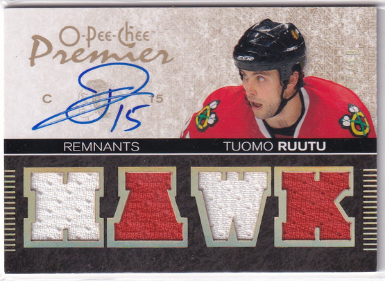  2007-08 OPC Premier Remnants Quads Autographs #PRTR Tuomo Ruutu /10