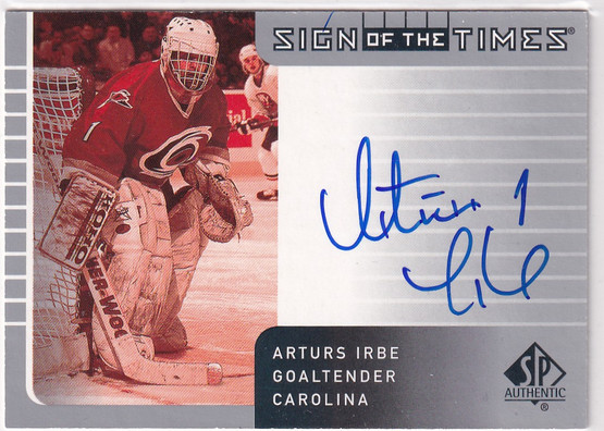  2001-02 SP Authentic Sign of the Times #AI Arturs Irbe