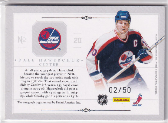  2010-11 Dominion Nifty 50 Autographs #20 Dale Hawerchuk /50