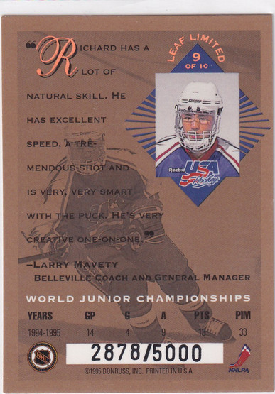  1994-95 Leaf Limited World Juniors USA #9 Richard Park /5000