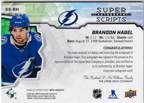 2022-23 SPx Superscripts #SSBH Brandon Hagel C