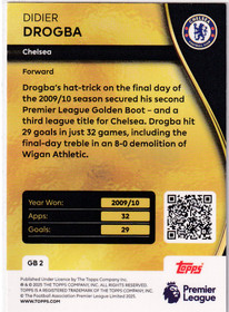 2025-26 Topps Premier League Golden Boot Didier Drogba