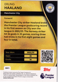 2025-26 Topps Premier League Golden Boot Erling Haaland