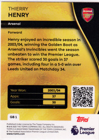 2025-26 Topps Premier League Golden Boot Thierry Henry