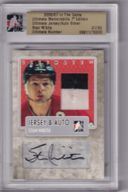  2006-07 ITG Ultimate Memorabilia Jerseys Autographs #39 Stan Mikita /50