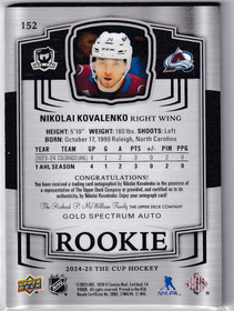 2024-25 The Cup Gold Spectrum #152 Nikolai Kovalenko AU/36