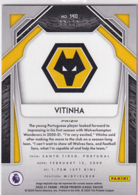 2020-21 Panini Prizm Premier League Breakaway Teal /49 Vitinha #140 Rookie RC
