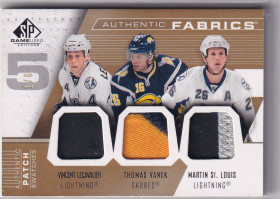 2007-08 SP Game Used Authentic Fabrics Fives Patches #AF5NHL2 Vincent Lecavalier/Chris Pronger/Roberto Luongo/Martin St. Louis/Thomas Vanek /6