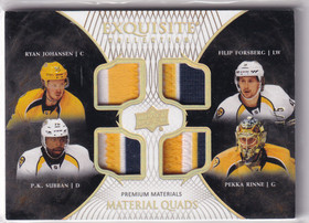 2017-18 Exquisite Collection Material Quads Spectrum #EQNP Ryan Johansen/Filip Forsberg/P.K. Subban/Pekka Rinne /5