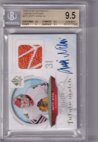 2009-10 SP Authentic Limited Autographed Patches #212 Antti Niemi RC /100 BGS 9.5
