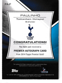 2014 Topps Premier Gold auto Paulinho