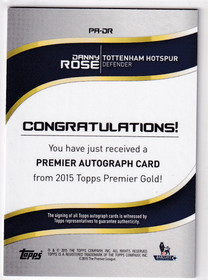 2015 Topps Premier Gold auto Danny Rose