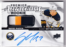 2018-19 Upper Deck Premier Premier Attractions Rookie Autograph Patches #PARCM Casey Mittelstadt /99