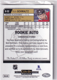  2016-17 O-Pee-Chee Platinum Rookie Autographs #RSC Nick Schmaltz C