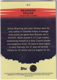  2024-25 Topps Chrome Countdown Complete #CC5 Brandon Miller
