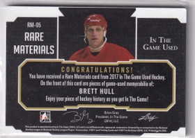  2017 ITG Used Rare Materials #RM05 Brett Hull/12