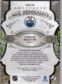  2019-20 Artifacts NHL Remnants #NRCM Connor McDavid A