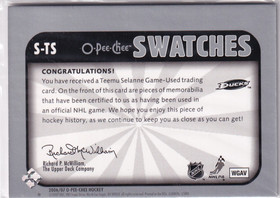  2006-07 O-Pee-Chee Swatches #STS Teemu Selanne