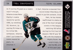  1999-00 Upper Deck MVP 90's Snapshots #S8 Teemu Selanne