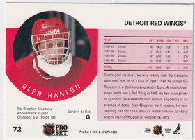 1990-91 Pro Set #72 Glen Hanlon 1/1
