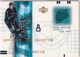 2001-02 UD Mask Collection Jerseys #JTS Teemu Selanne /150