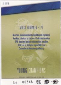 2016-17 Cardset Young Champions Mikko Rantanen /999
