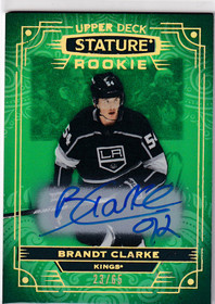  2022-23 Upper Deck Stature Autographs Green #141 Brandt Clarke/65