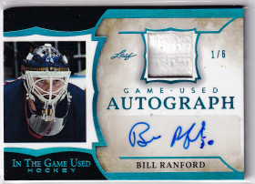  2020-21 ITG Used Memorabilia Autographs Platinum Blue #GUABR1 Bill Ranford/6