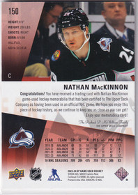  2023-24 SP Game Used Jerseys #150 Nathan MacKinnon