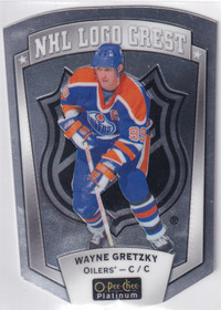  2016-17 O-Pee-Chee Platinum NHL Logo Crest Die Cut Autographs #NHLLD1 Wayne Gretzky