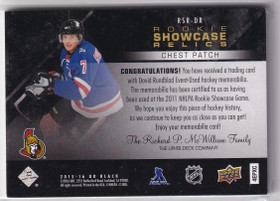  2015-16 UD Black Showcase Relics Chest Patch #RSRDR David Rundblad /15